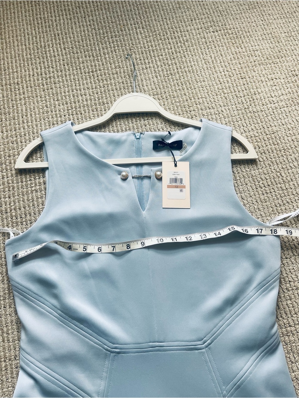 Ivanka Trump Light Blue Sleeveless A-Line Midi Dress - Picture 4 of 6